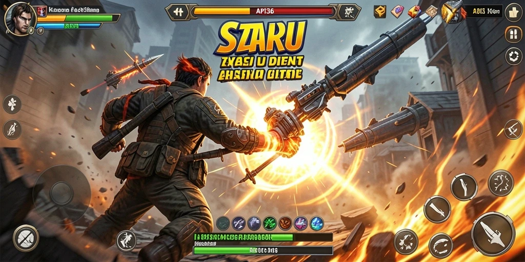 Tampilan gameplay action seru di API36 dengan pertarungan yang intens.