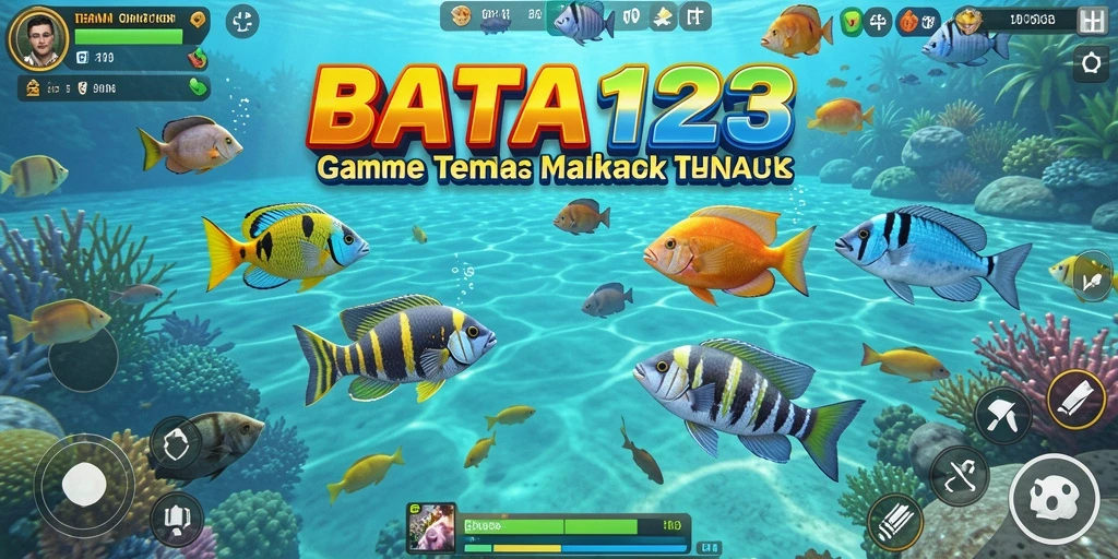 Tangkapan layar utama BATA123 menampilkan aksi menembak ikan yang seru.