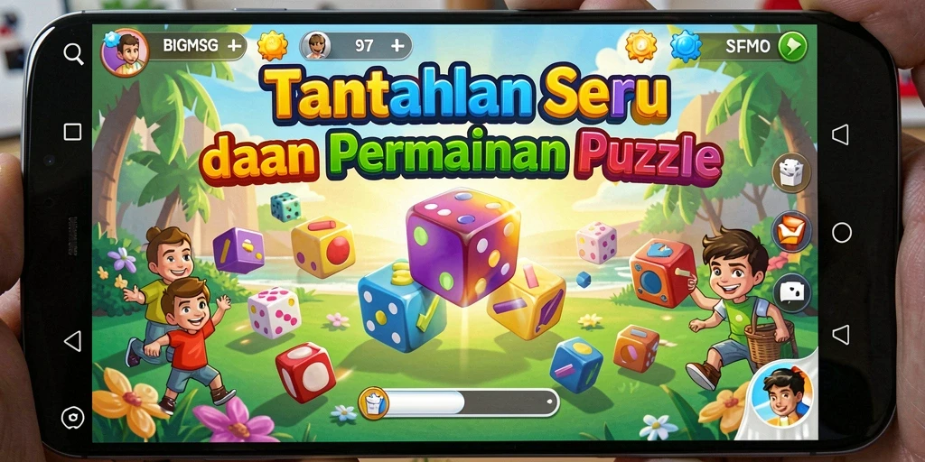 Tampilan gameplay BIGMSG yang penuh warna dan menantang.