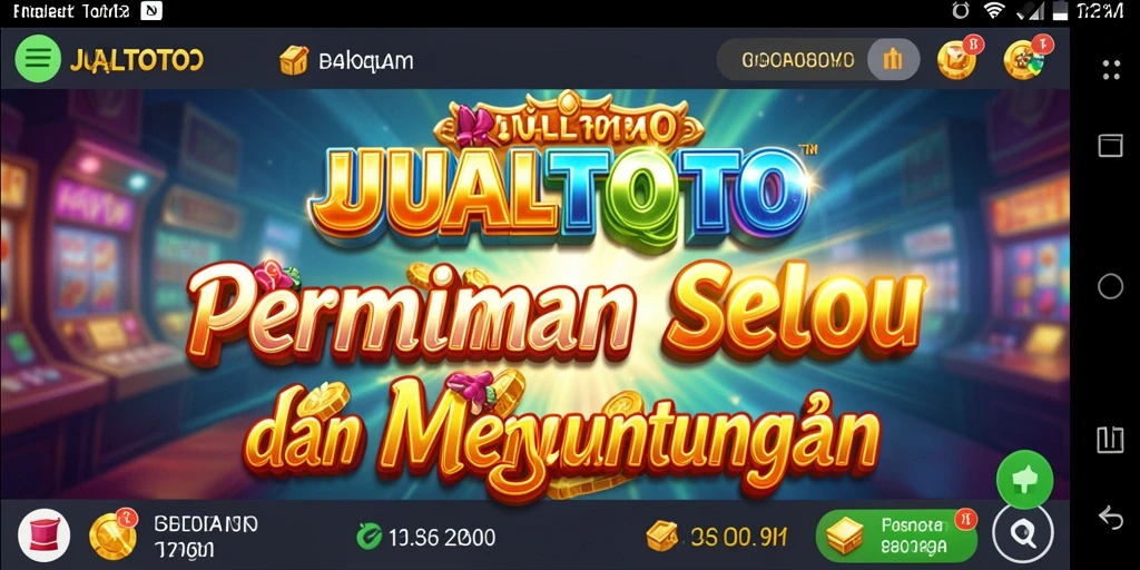 Tampilan gameplay menarik dari JUALTOTO dengan tema slot yang beragam.