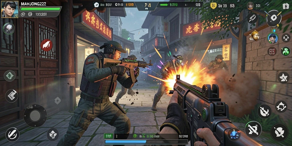 Tampilan gameplay MAHJONG222 dengan aksi FPS yang menegangkan.