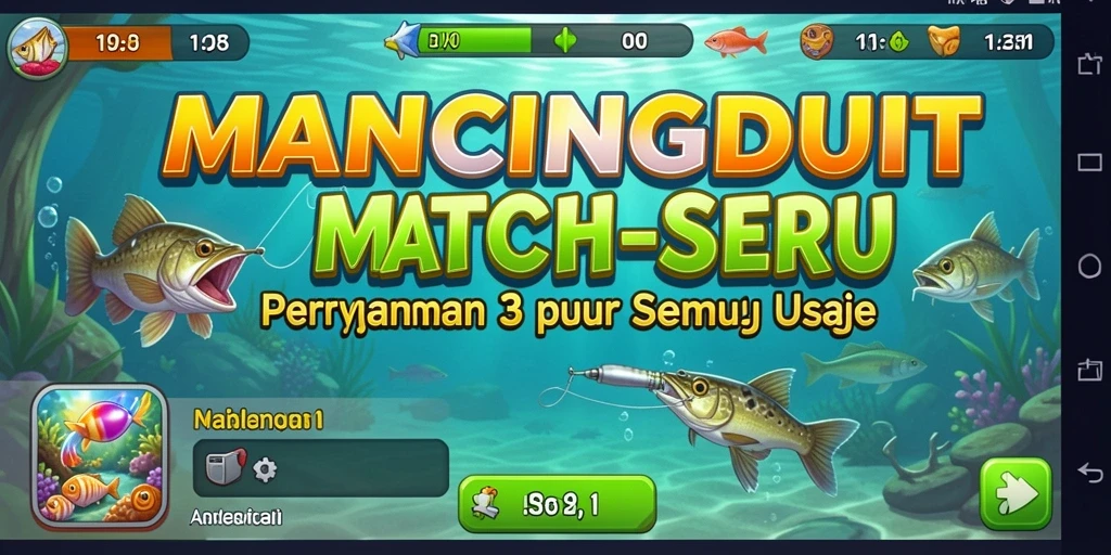 Screenshot MANCINGDUIT menampilkan aksi permainan Match-3 yang seru.