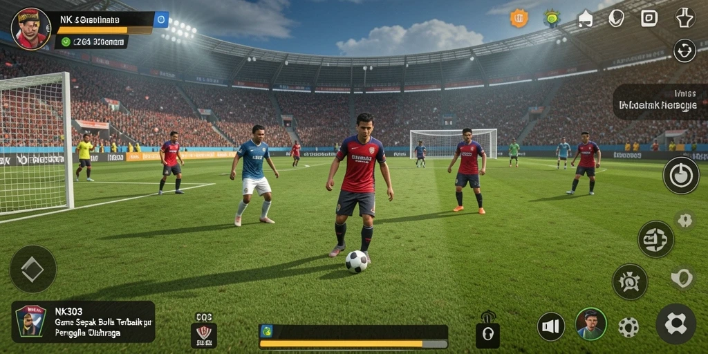 Tampilan gameplay seru dalam NX303 dengan momen menegangkan di lapangan.