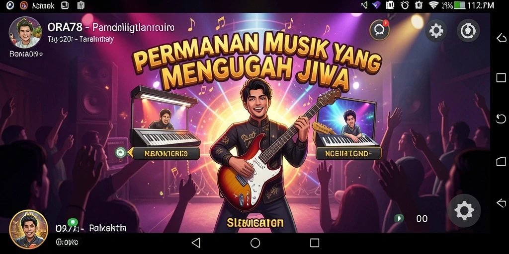 Tangkapan layar utama ORA78 yang menampilkan gameplay musik interaktif.