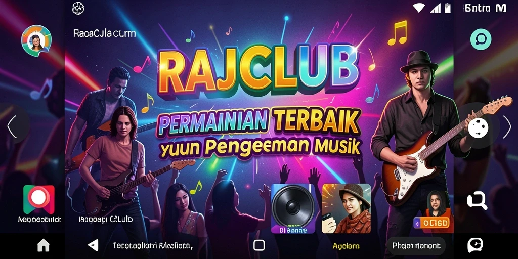 Tampilan gameplay RAJACLUB menunjukkan interaksi pengguna dengan alat musik.