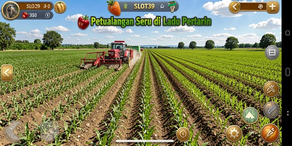 Screenshot menunjukkan momen seru dalam mengelola ladang di SLOT39.
