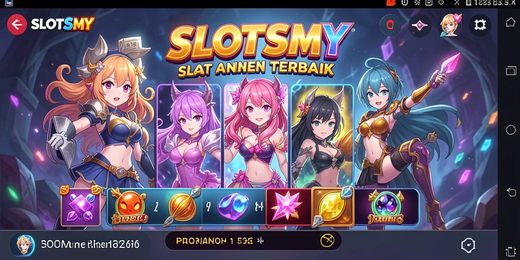 Tampilan gameplay SLOTSMY yang menarik dengan nuansa anime.