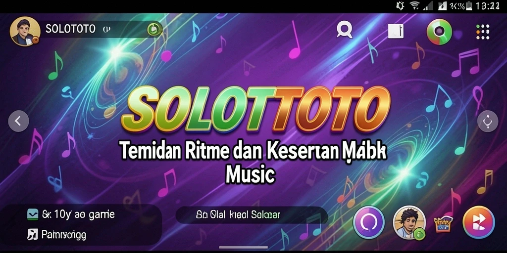Screenshot gameplay SOLOTOTO menampilkan interaksi seru dengan musik.