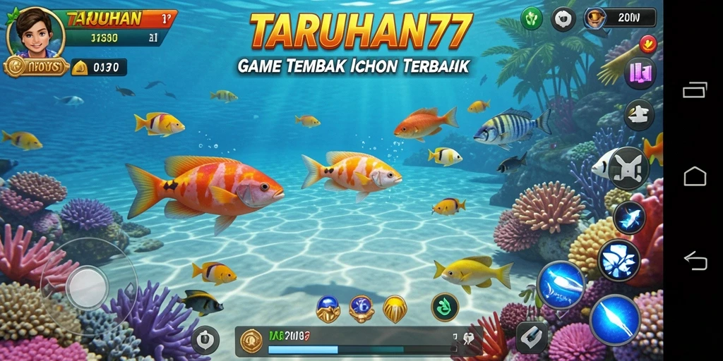 Gameplay TARUHAN77 yang seru dengan berbagai ikan berwarna-warni.