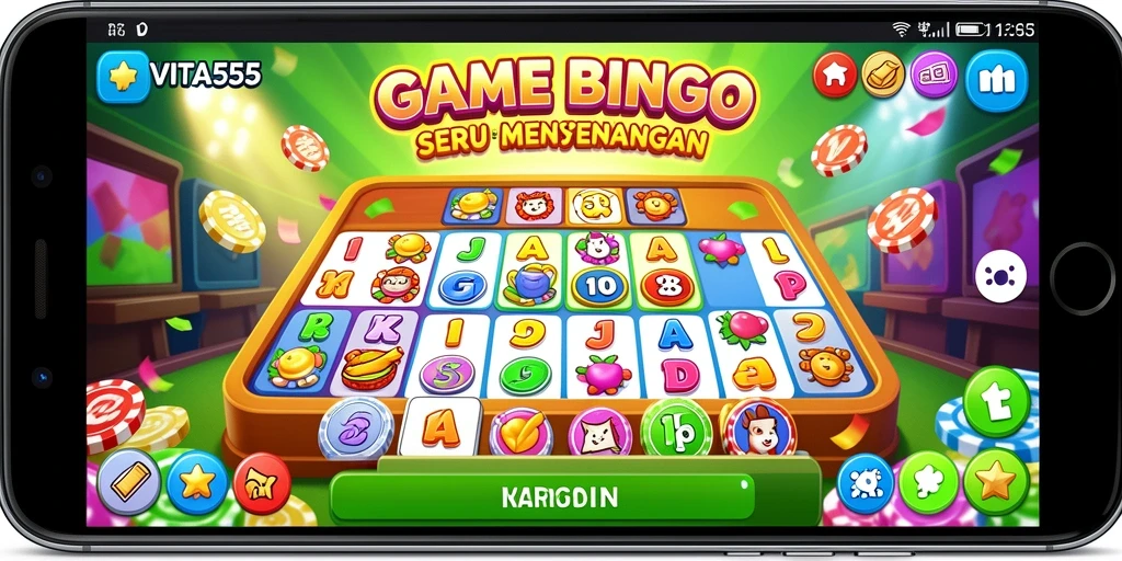 Screenshot VITA555 menampilkan gameplay Bingo yang seru.