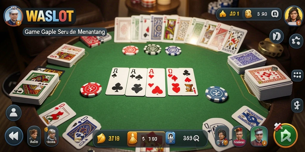 Tampilan gameplay WASLOT yang seru dalam permainan Gaple.