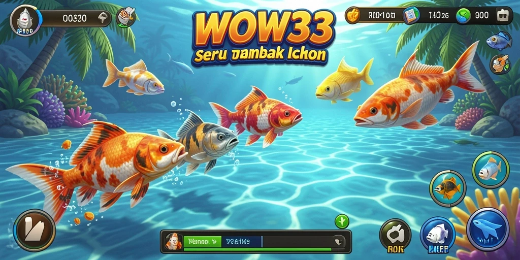 Gameplay seru WOW33 dengan ikan yang beragam dan menantang.